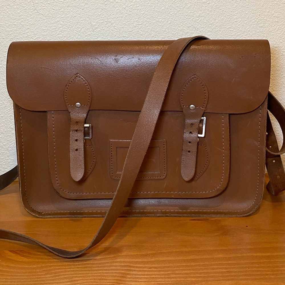 The Leather Satchel Company 14” satchel in London Tan
